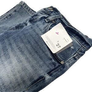 NWT KanCan Ultra High Rise 90s Flare Jeans Size 7/27 KC7373M Distress Button Fly